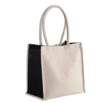 Geantă de cumpărături din bumbac și iută – 17 l – cu logo personalizat — fotografia 2