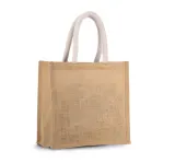 Geantă de pânză din iută – medie – cu logo personalizat — fotografia 2