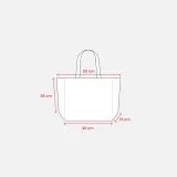 Sacoșă de cumpărături din iută, cu pliu la bază și mânere lungi – cu logo personalizat — fotografia 3