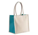 Geantă de cumpărături din bumbac și iută – 17 l – cu logo personalizat — fotografia 1