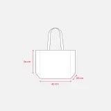 Sacoșă de cumpărături din iută, cu mânere lungi și pliu lateral – cu logo personalizat — fotografia 3