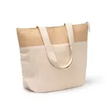 Cooler bag Morea greige din iută 280 g/m² cu fermoar – cu logo personalizat — fotografia 3