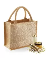 Sacose din iuta cu fiiruri aurii - Shimmer Jute Mini Gift Bag – cu logo personalizat — fotografia 3