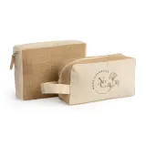 Geantă cosmetice Siena laminată din iută – cu logo personalizat — fotografia 4