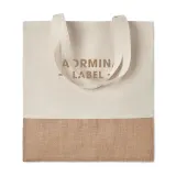 Sacoșă cu părți din iută India Tote – cu logo personalizat — fotografia 3