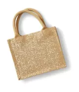 Sacose din iuta cu fiiruri aurii - Shimmer Jute Mini Gift Bag – cu logo personalizat — fotografia 2