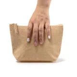 Geantă cosmetice Tyto din iută cu fermoar – cu logo personalizat — fotografia 5
