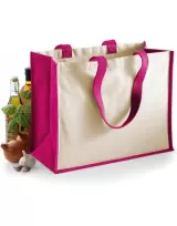 Sacosa pictat clasic bumbac si Iuta - Printers' Jute Classic Shopper – cu logo personalizat — fotografia 3