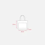 Mini-geantă de cumpărături din iută, cu buzunar și mânere din bumbac – cu logo personalizat — fotografia 4