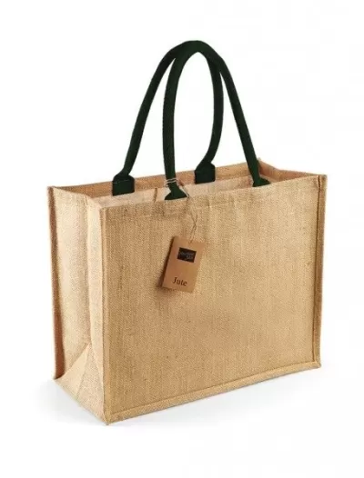 Sacoșă din iută cu mânere colorate clasic - Classic Jute Shopper