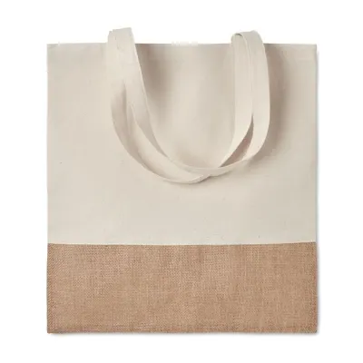 Sacoșă cu părți din iută India Tote – cu logo personalizat