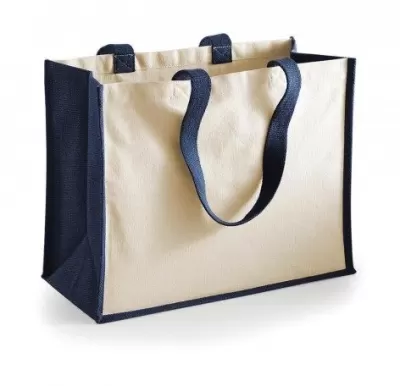 Sacosa pictat clasic bumbac si Iuta - Printers' Jute Classic Shopper – cu logo personalizat