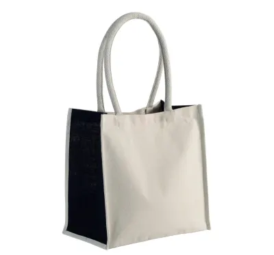 Geantă de cumpărături din bumbac și iută – 17 l – cu logo personalizat
