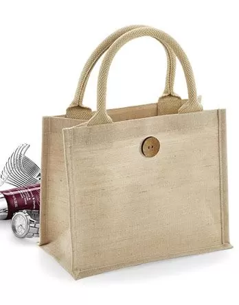 Sacosa Cadou Iuta si Bumbac cu buton de închidere - Juco Mini Gift Bag – cu logo personalizat