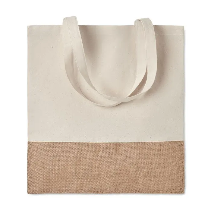 Sacoșă cu părți din iută India Tote – cu logo personalizat