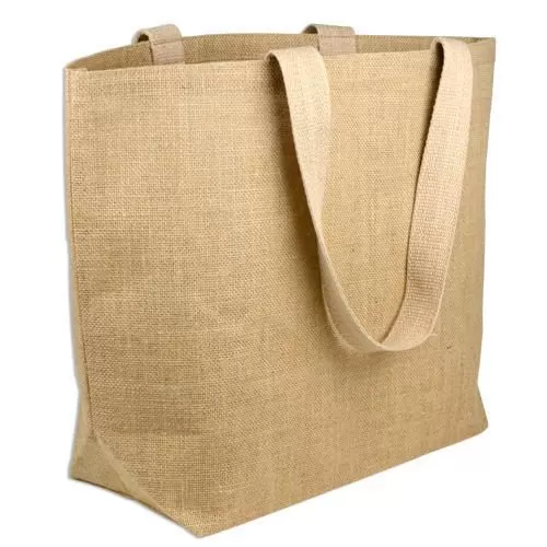 Sacose din iuta pentru cumparaturi cu manere lungi Elegant Shopper – cu logo personalizat