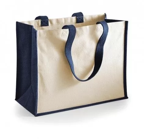Sacosa pictat clasic bumbac si Iuta - Printers' Jute Classic Shopper – cu logo personalizat